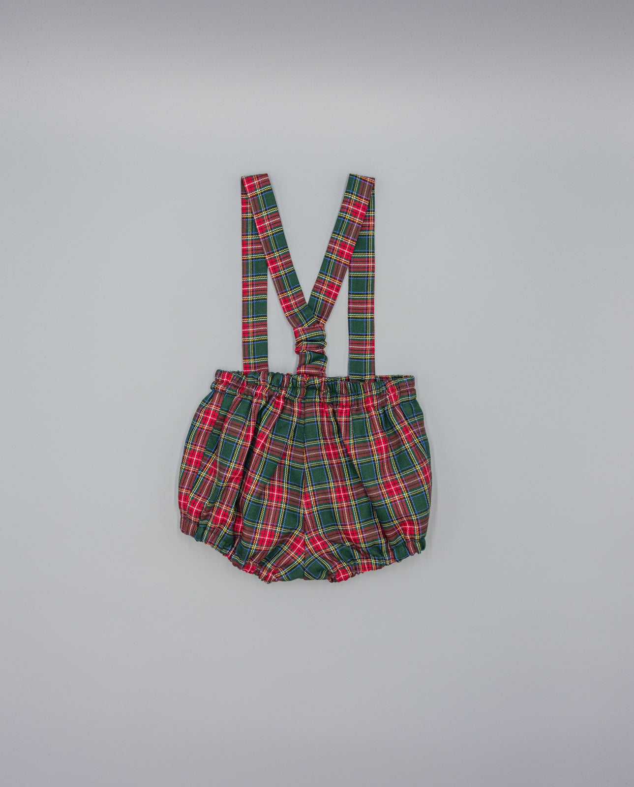 GREEN PLAID SHORTS WITH SUSPENDERS