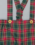 GREEN PLAID SHORTS WITH SUSPENDERS