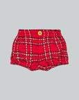 Red bermuda shorts with structured fabric