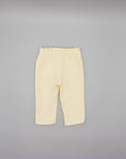 BEIGE TEXTURED TROUSERS WITH RUFFLES