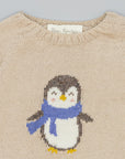 BEIGE SWEATER WITH PENGUIN