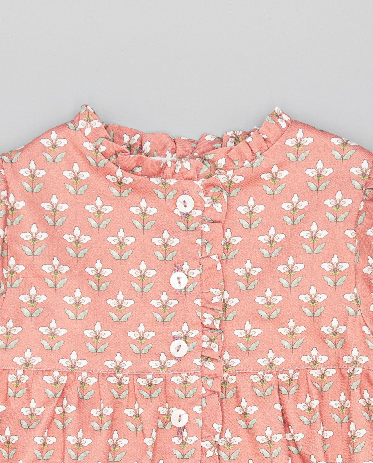 BURGUNDY VIELLA GIRL&#39;S DRESS WITH FLORAL PRINT
