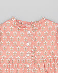 BURGUNDY VIELLA GIRL'S DRESS WITH FLORAL PRINT