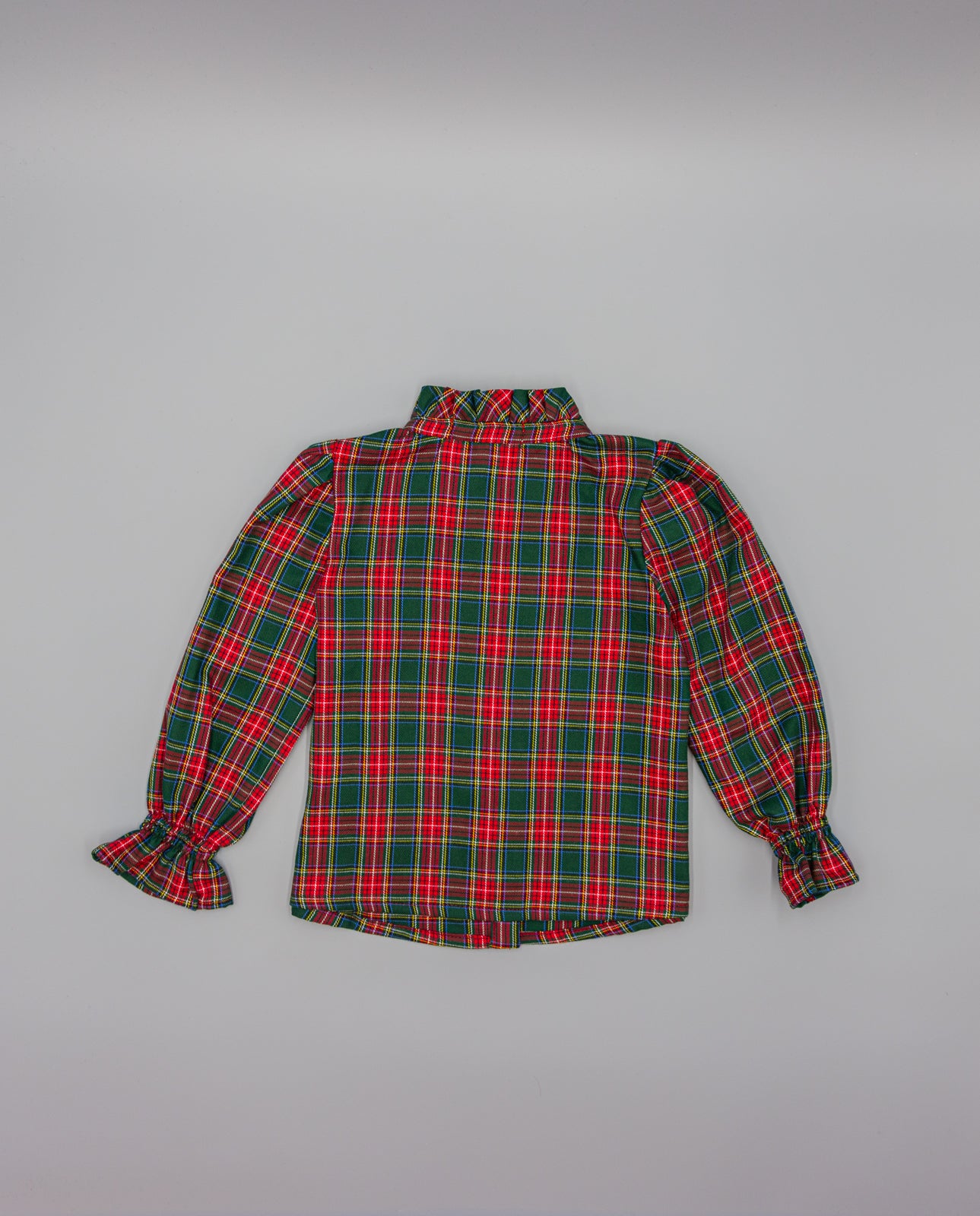 SHIRT GREEN PLAID WITH RUFFLE