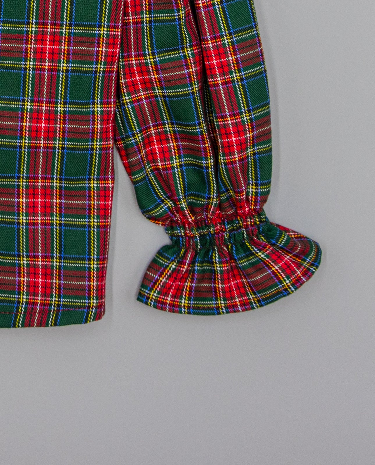 SHIRT GREEN PLAID WITH RUFFLE