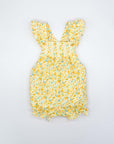 Short Dungarees with Yellow Floral Ruffle