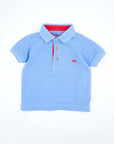 Light Blue Polo Shirt with Red Fish Embroidery detail