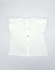 White Double Ruffle Blouse