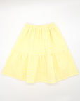 Yellow gingham midi skirt