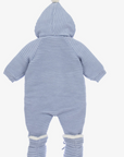 BLUE KNIT BABY SUIT WITH BOOTIES "BALANCIN"