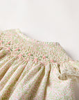 Liberty-inspired floral print in soft pastels smocked dress