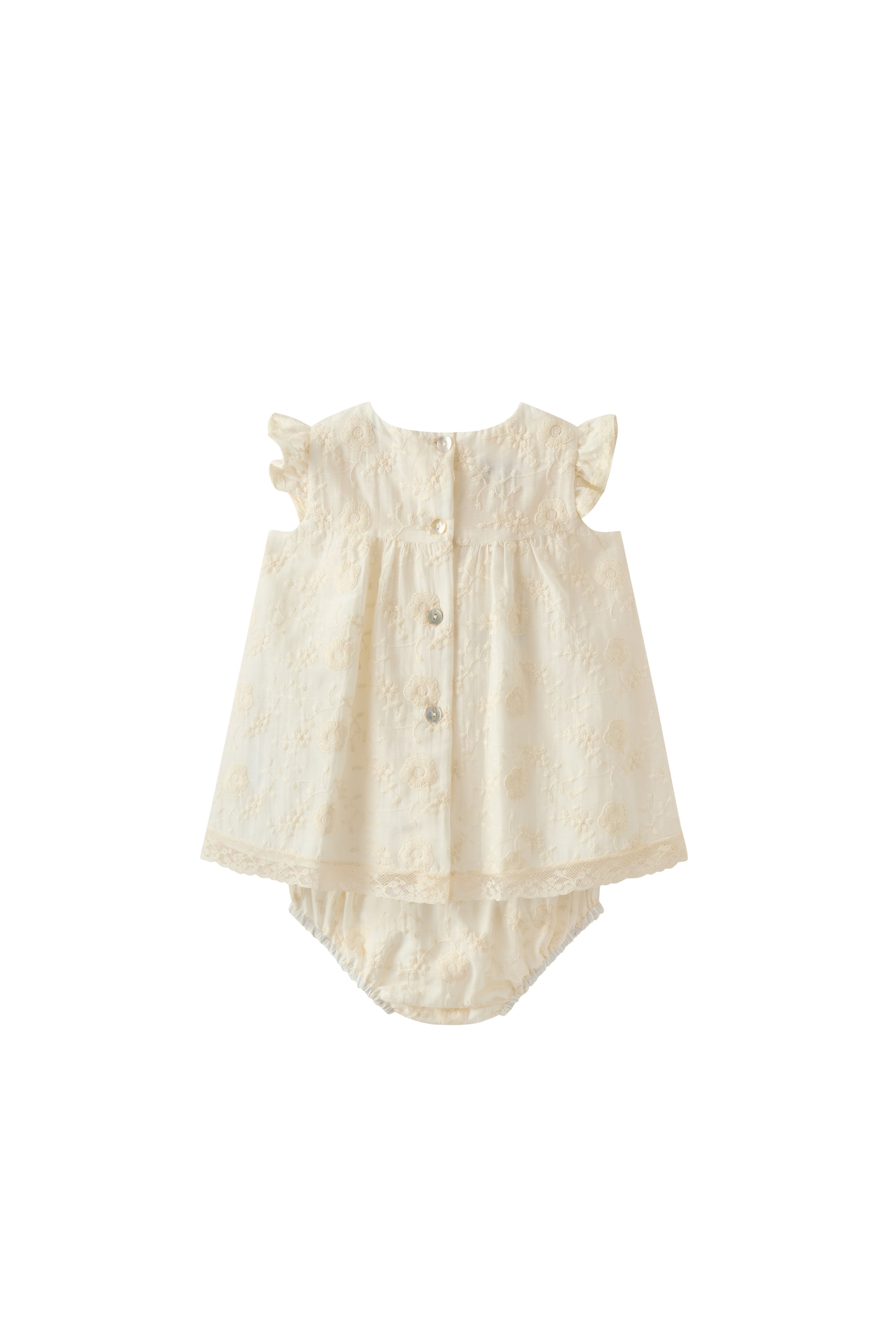 Baby Girls' Ivory Embroidered Dress with Bloomers