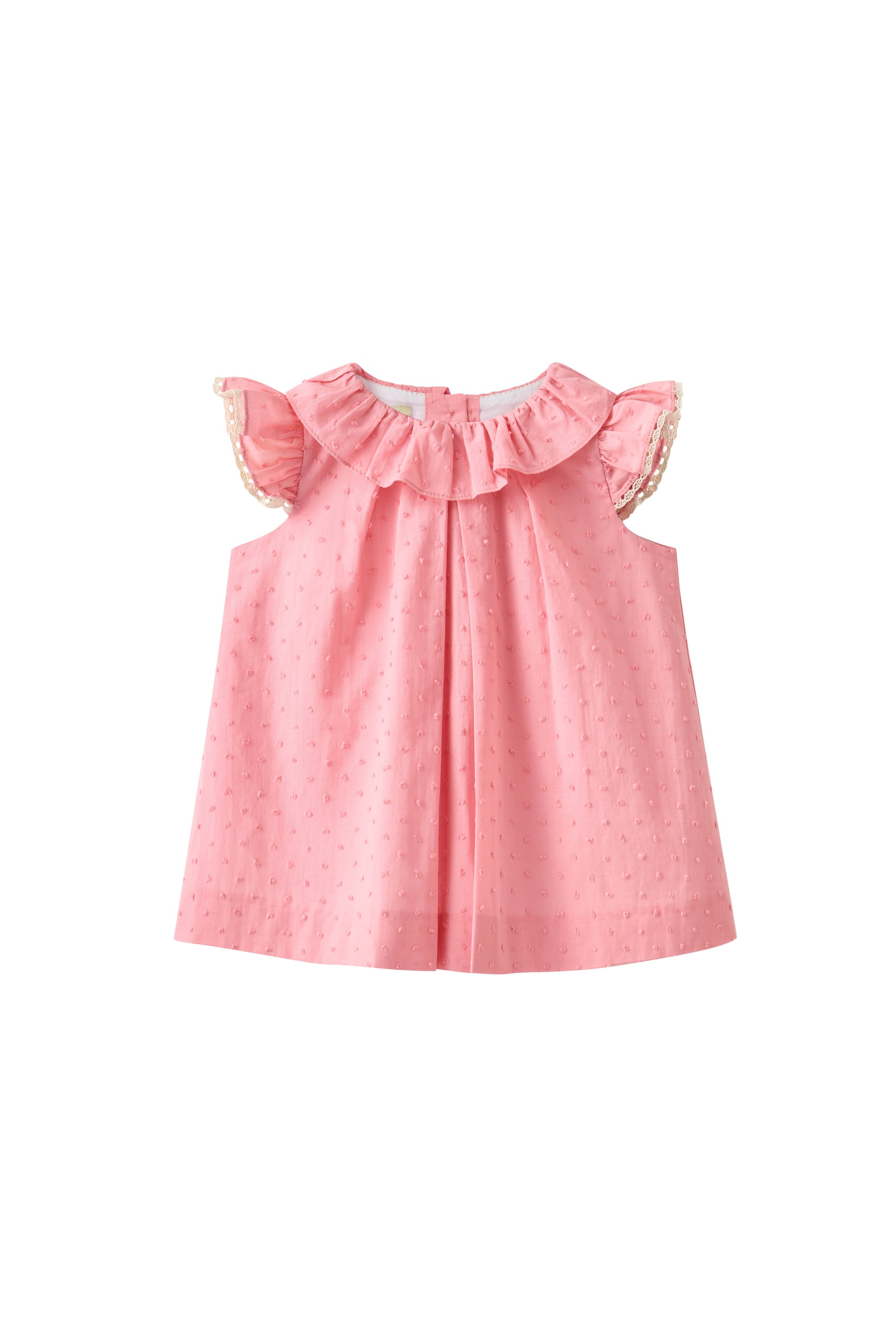 Pink Plumeti Dress with ruffles