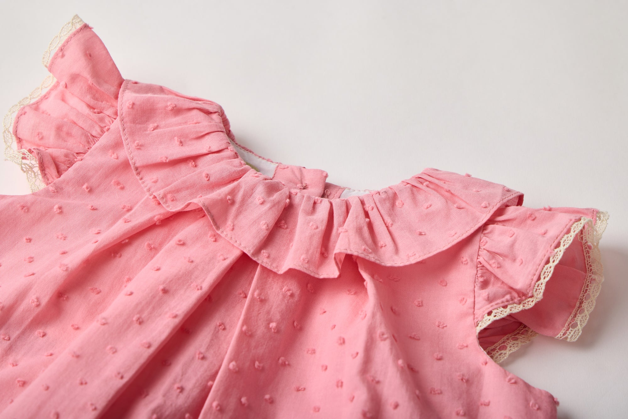 Pink Plumeti Dress with ruffles