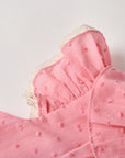 Pink Plumeti Dress with ruffles