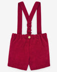 Red Shorts for Baby boys with suspenders.