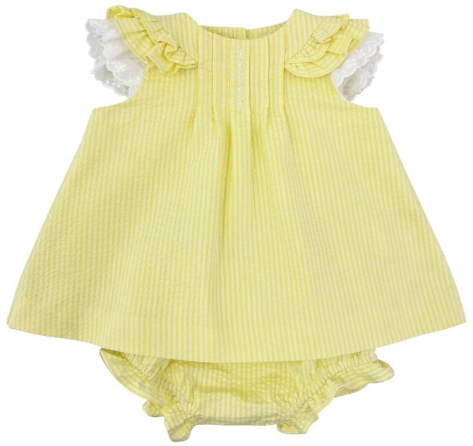 Yellow dress for babies in yellow