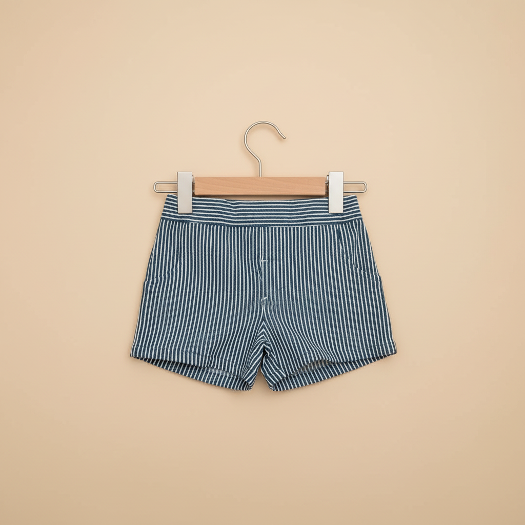 Baby Pinstripe Shorts - Beige Background Clean