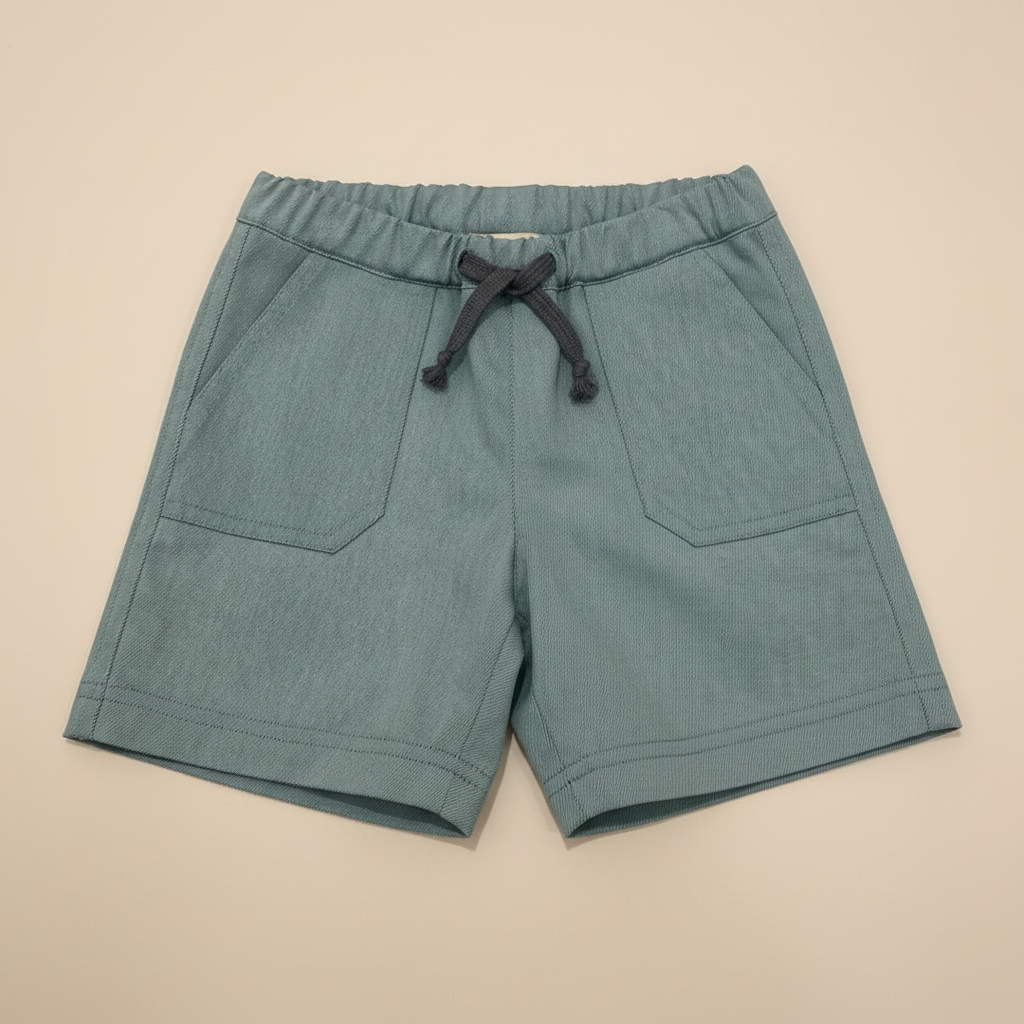Denim Shorts – Beige Background