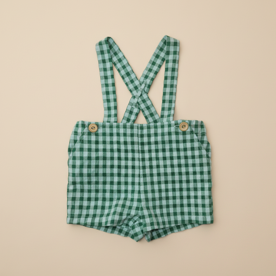 Gingham Suspender Shorts Product Image