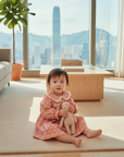 Hong Kong baby girl in pink floral dress