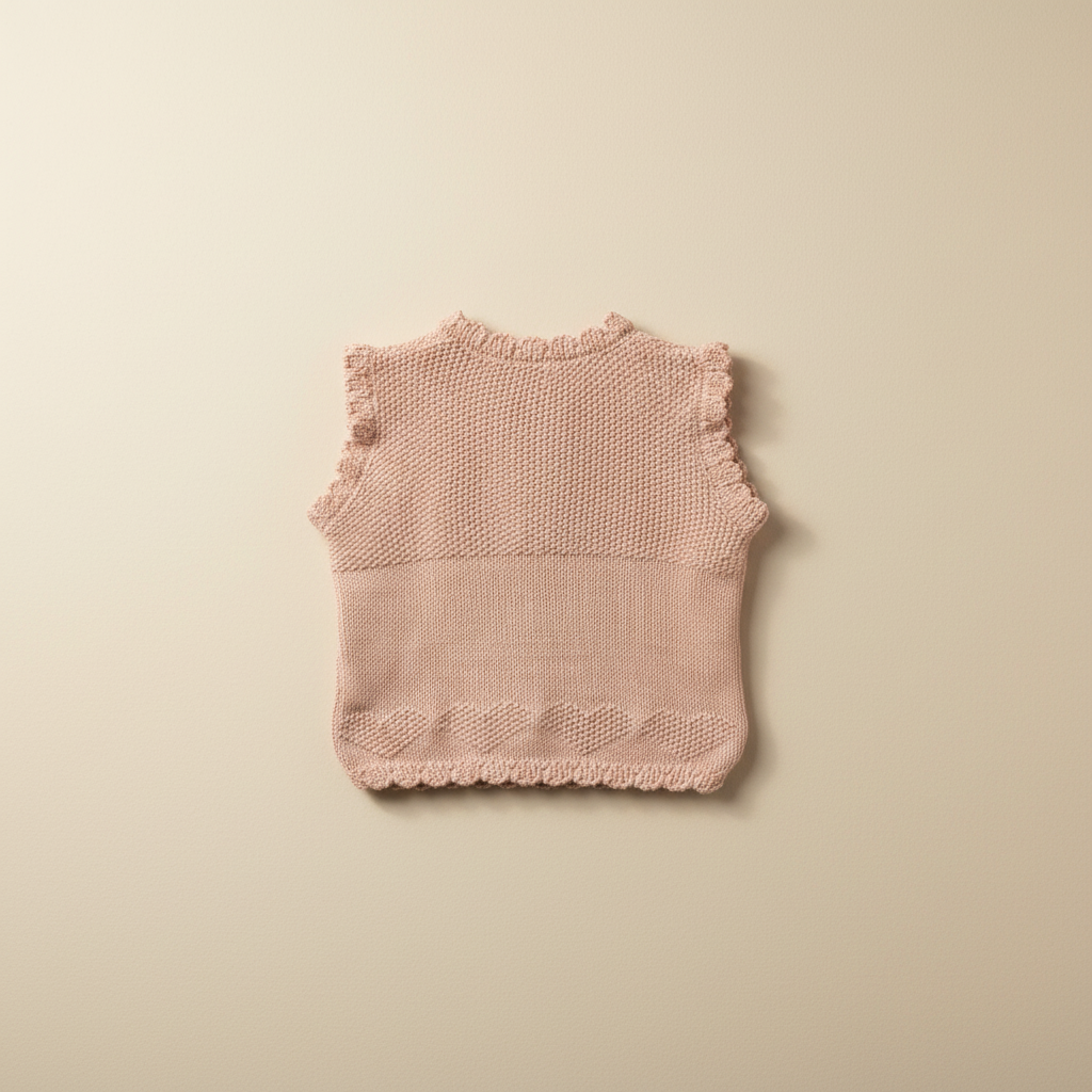 KNITTED PINK VEST. DESIGNED BY GIGI LEUNG