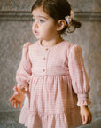 Baby Girl Light Red Checked Dress