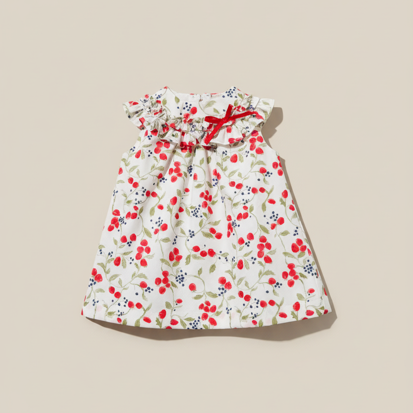 Professional cherry dress flat lay