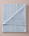 Polka Dot Knitted Baby Blanket in Light Blue