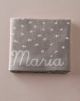 Star-print Knitted Baby Blanket in Grey